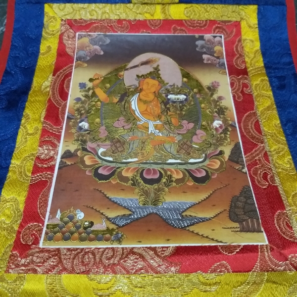 Tranh Thangka Văn Thù Sư Lợi Bồ Tát_35x20cm